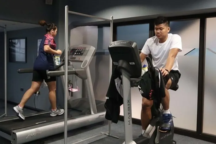 Praven Jordan/Melati Daeva sedang melakukan gym jelang All England / PBSI