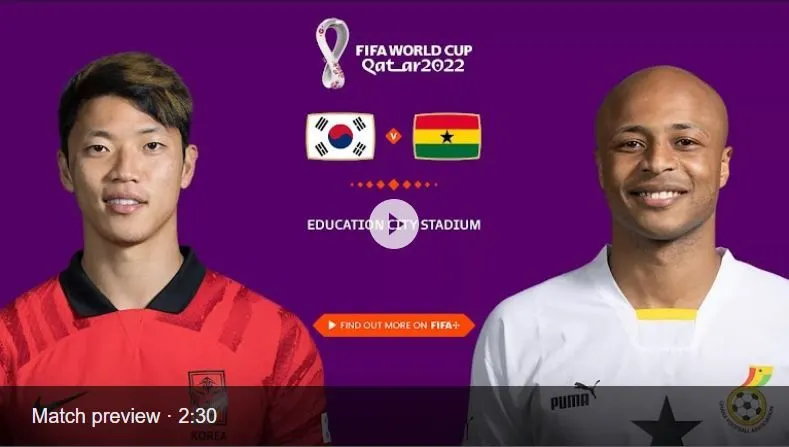 Live Streaming Piala Dunia 2022 Gratis Ghana vs Korea Selatan Malam Ini Kick Off Pukul 20.00 WIB, Klik di Sini