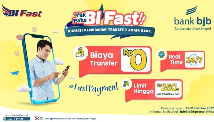 Praktisnya Transfer Dana Lewat BI Fast, Ada Promo Nol Rupiah dari bank bjb