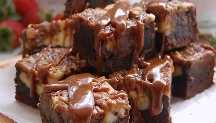Resep Brownies Cheesecake dengan Baluran Salted Caramel 