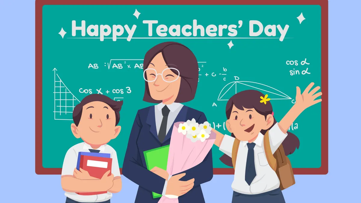 Ilustrasi ucapan Hari Guru untuk wali kelas.