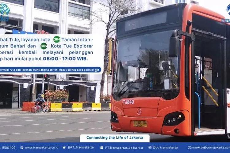 Rute non-bus Rapid Transit atau non-BRT Taman Intan-Museum Bahari (GR4) dan rute Kota Tua Explorer (GR5)/dok: Twitter @PT_Transjakarta.