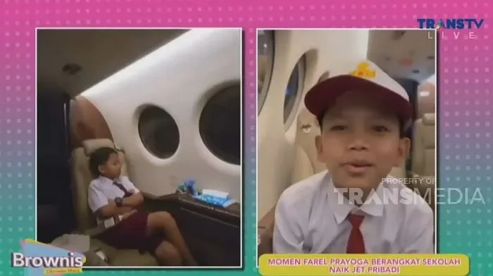 Keren! Farel Prayoga Berangkat Sekolah Menggunakan Jet Pribadi