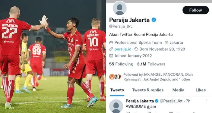 Akun Twitter Persija Jakarta di-hack.