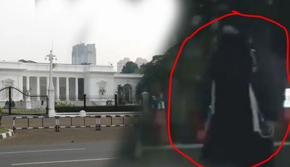 Wanita bawa senpi terobos Istana Negara di Merdeka Utara Jakarta. Foto: Istimewa