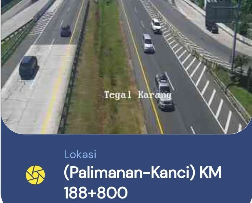 Tangkapan layar pantauan suasana Tol Palimaanan-Kanci.