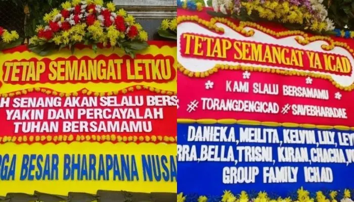 karangan bunga dukungan untuk Bharada E, jelas Sidang Ferdy Sambo Cs/ instagram @trend_medsos
