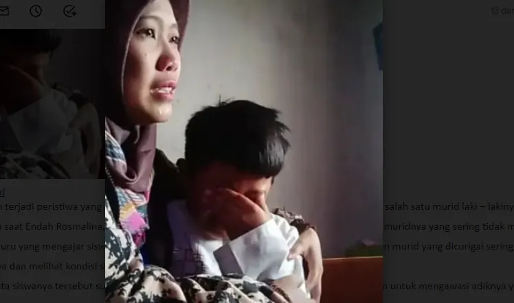 Viral peristiwa yang mengharukan, antara seorang guru SD (sekolah dasar) dengan salah satu murid laki-lakinya.