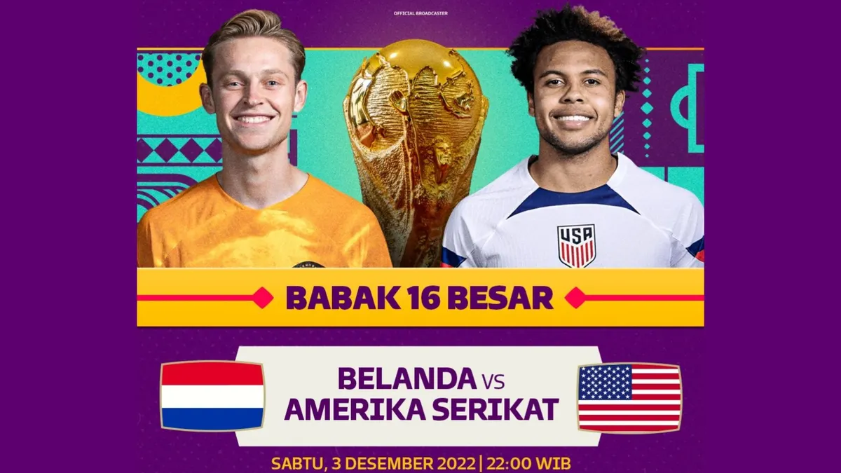 Link Live Streaming Belanda vs Amerika Serikat Piala Dunia 2022 Pukul 22.00 WIB, Lengkap Beserta Prediksinya!