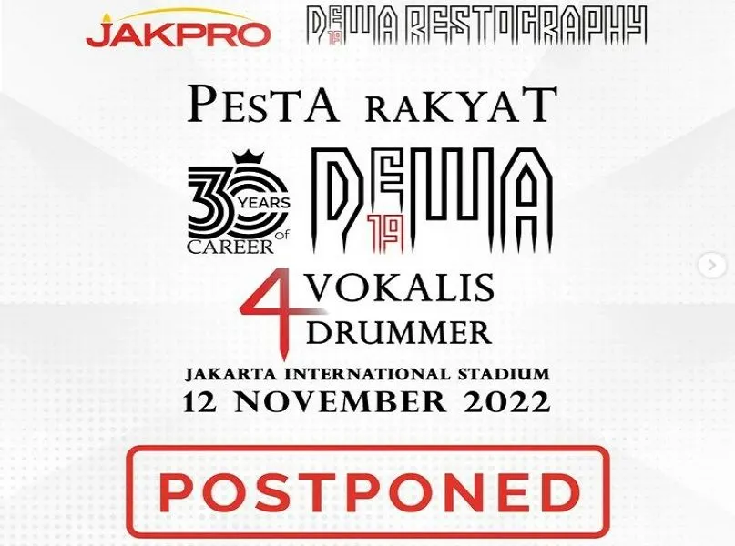 Pengumuman penundaan Konser Rakyat Dewa 19