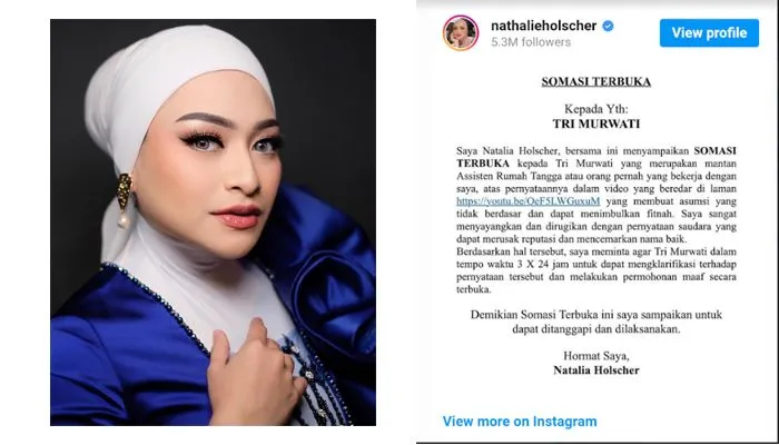 Nathalie Holshcerbikin somasi terbuka untuk Wati