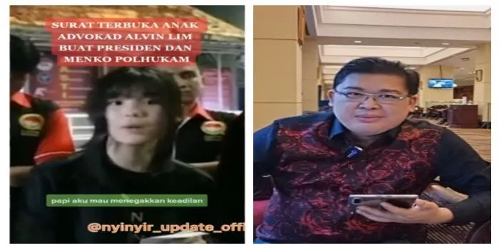 Anak Alvin Lim menyampaikan surat terbuka kepada Presiden Joko Widodo