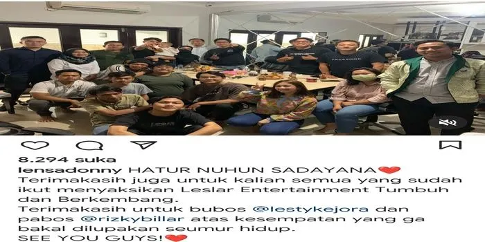 Unggahan karyawan Lesti Kejora dan Rizky Billar [Instagram/@lensadonny]