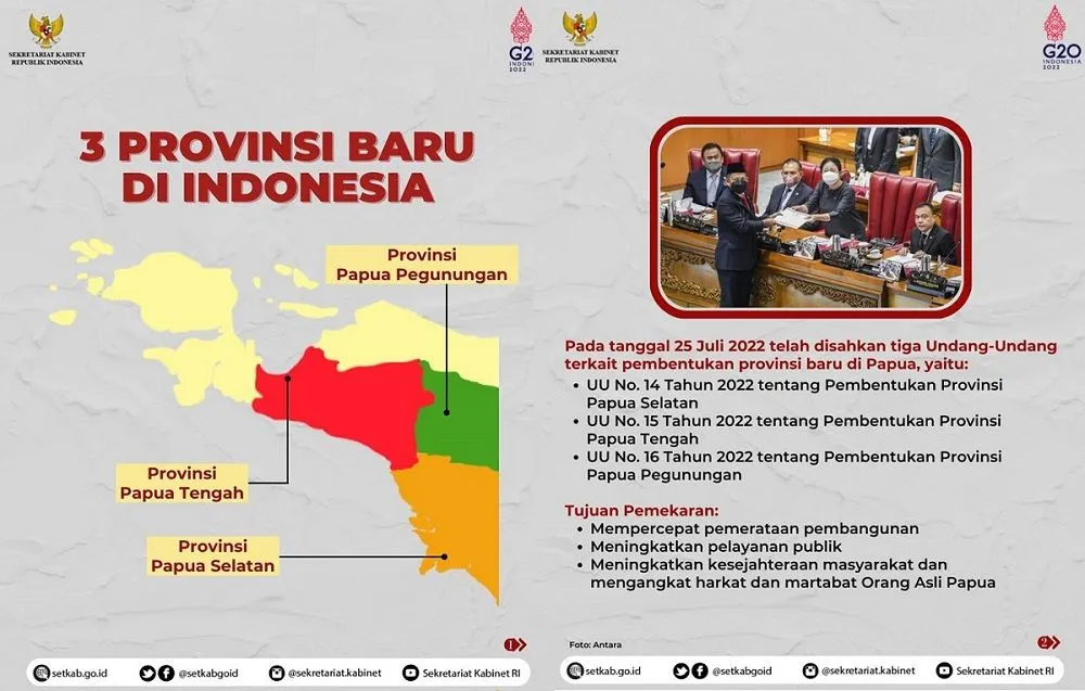 Tiga provinsi daerah otonom baru di Papua