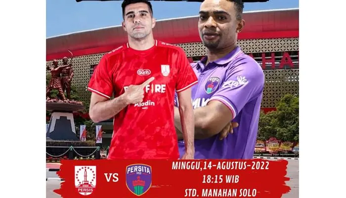 Link Live Streaming Bola Hari Ini Liga 1 Persis Solo vs Persita, Minggu 14 Agustus 2022