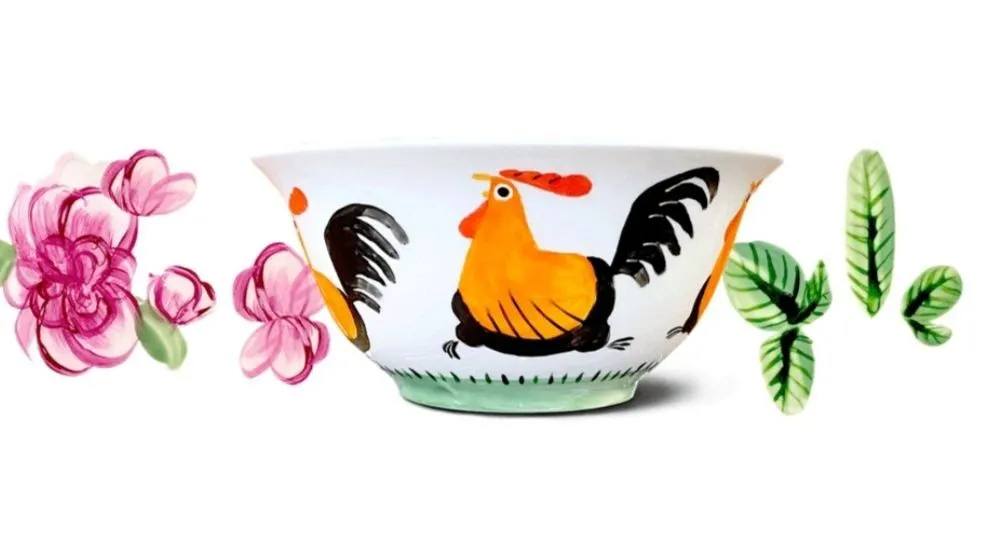 Mangkuk Ayam Jago jadi Google Doodle.