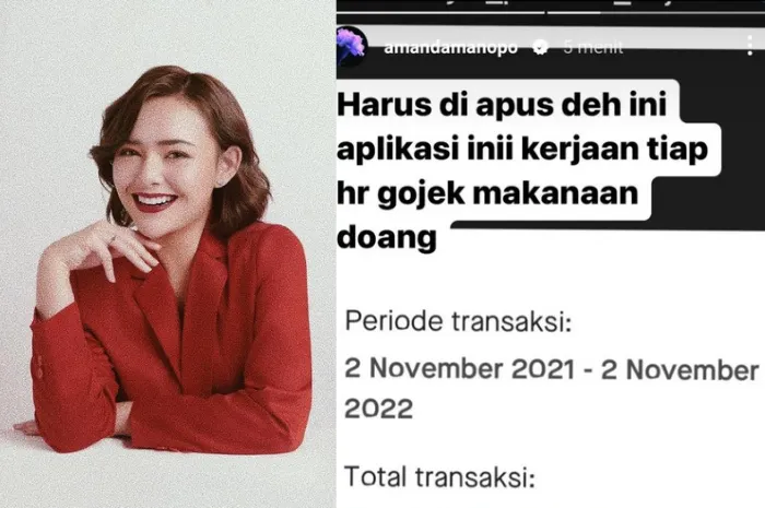 Amanda Manopo pamerkan total transaksi jajan makanan online yang nilainya setara dengan harga rumah.