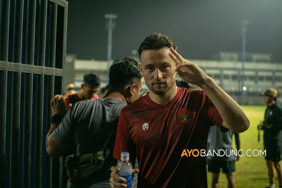 Latihan Timnas Indonesia di Stadion Sidolig Bandung.