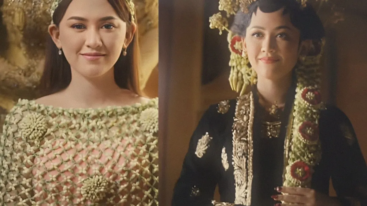 Happy Asmara pamer fitting baju pengantin adat Jawa.