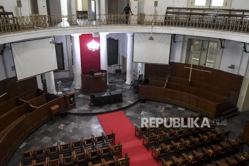 Lokasi interior Gereja Immanuel Jakarta. Foto diambil 5 April 2020.