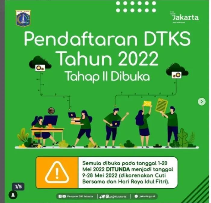 Dibuka Hingga 28 Mei 2022, Begini Cara Daftar DTKS Jakarta 2022 Tahap 2 Secara Online