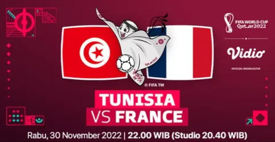 Nonton Siaran Langsung Tunisia vs Prancis Piala Dunia 2022 Qatar Gratis di Sini, Kick Off Jam 22.00