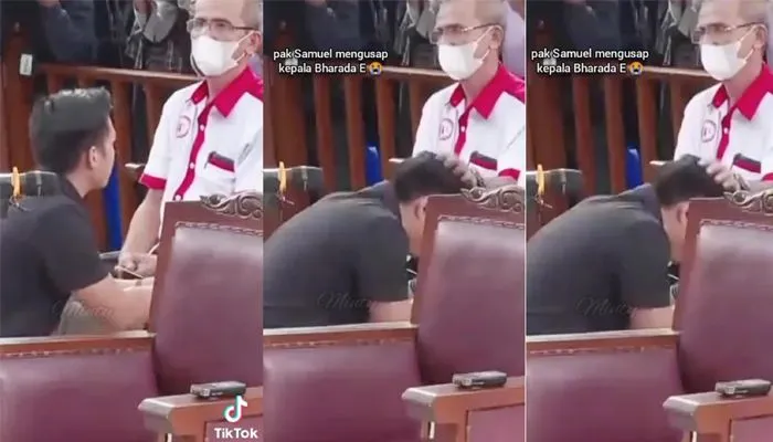 Sikap Samuel Hutabarat Usap Kepala Bharada E di Persidangan Bikin Warganet Terharu