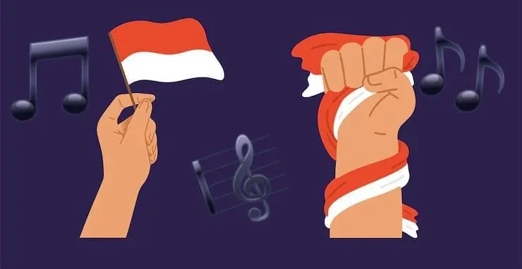 Ilustrasi lagu nasional yang sering diputar saat momen 17 Agustus.
