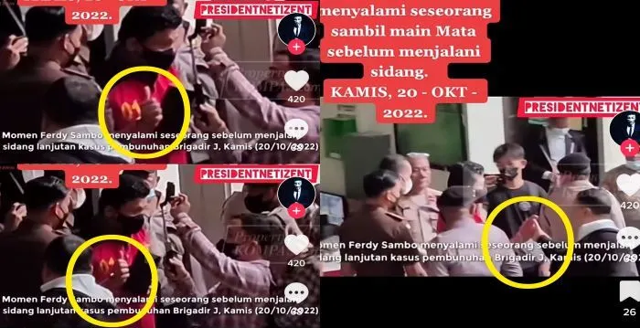  Tertangkap Kamera Sebelum Masuk Ruang Sidang, Ferdy Sambo Main Mata Dan Beri Kode Kepada Pria Ini, Warganet : Waspada !