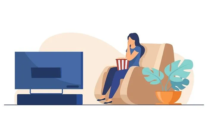 ilustrasi nonton TV digital. (Freepik)