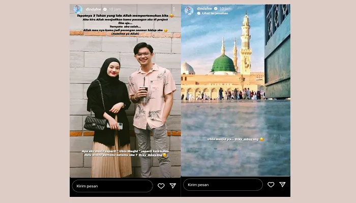 Pasangan Dinda Hauw dan Rey Mbayang.