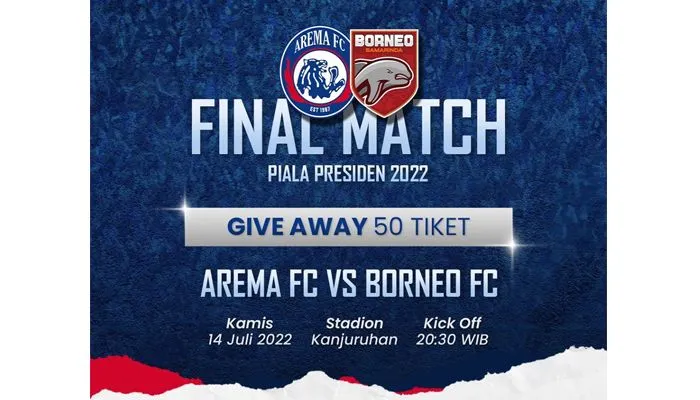 Link Live Streaming Arema FC dan Borneo FC Kamis 14 Juli 2022 pukul 20.30 WIB