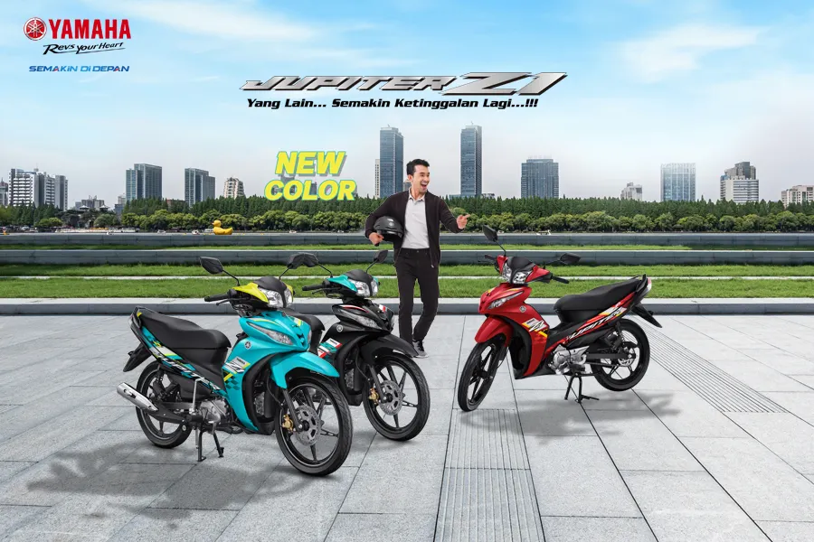 Yamaha melakukan penyegaran dengan menghadirkan warna baru pada Jupiter Z1 sehingga tampil sporty dan racing.
