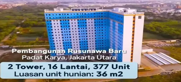 Salah satu Rusunawa di Jakarta yang baru saja diresmikan Gubernur DKI Jakarta Anies Baswedan  / Tangkap layar @dkijakarta