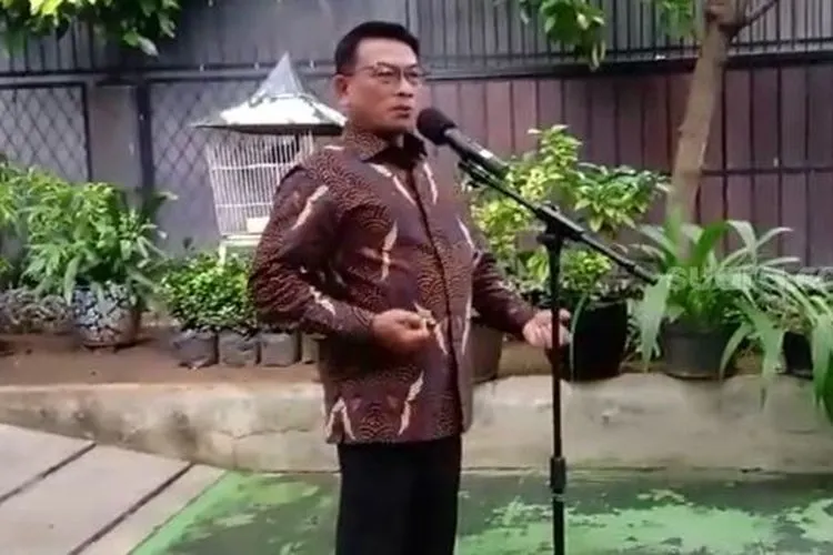 Kepala Staf Kepresidenan Moeldoko saat konferensi pers di Jakarta Pusat, Selasa (3/2/2021). [Suara.com/Yosea Arga Pramudita]