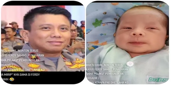 Viral Seorang ibu curhat anaknya yang baru saja lahir mirip Ferdy Sambo /TikTok @olyviaputrianggraeni4
