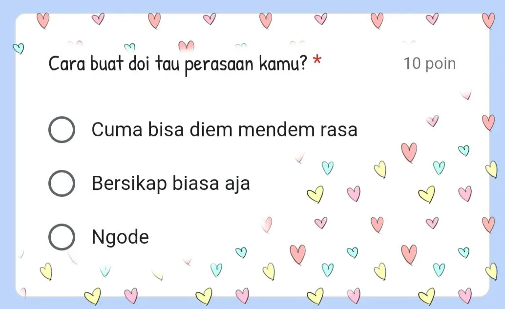Viral tes ujian mencintai diem-diem di kalangan pengguna internet.
