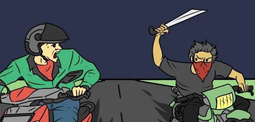 Ilustrasi aksi begal