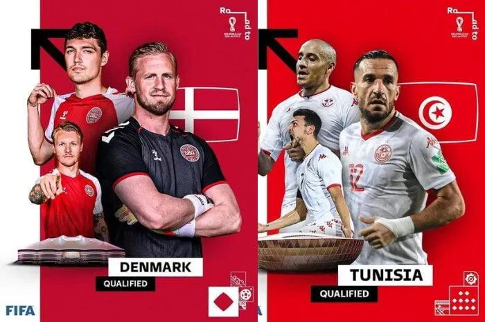 Link Live Streaming Denmark vs Tunisia di Piala Dunia 2022 Qatar Malam Ini Jam 20.00 WIB, Tonton di Sini