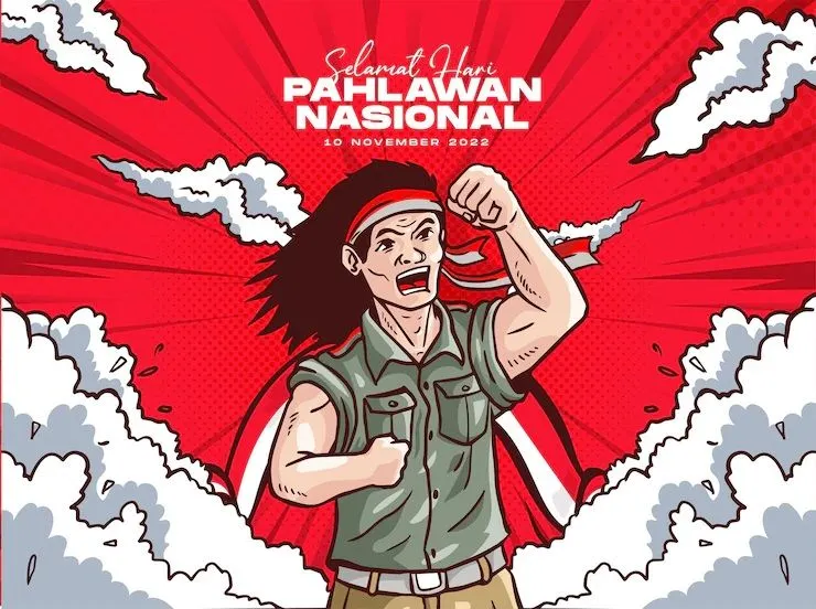 Ilustrasi sejah Hari Pahlawan Nasional pada 10 November.
