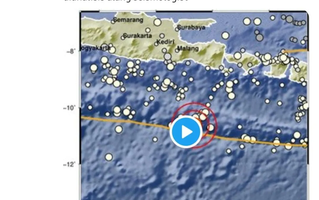 Gempa Guncang Jember Jawa Timur, Berkekuatan Magnitudo 6,0 dengan Kedalaman 10 Km