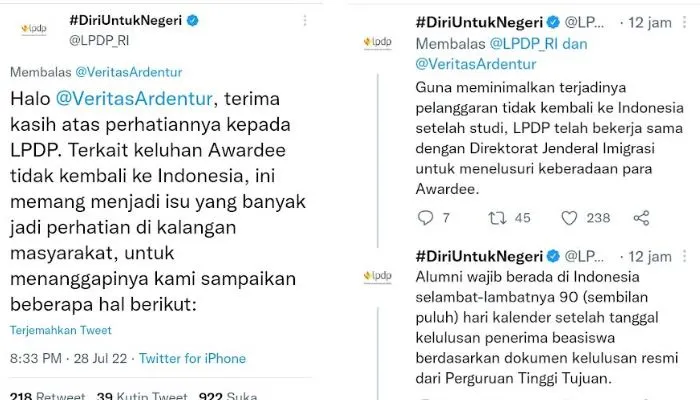 Isu Keluhan Awardee LPDP Tidak Kembali ke Indonesia ramai diperbincangkan