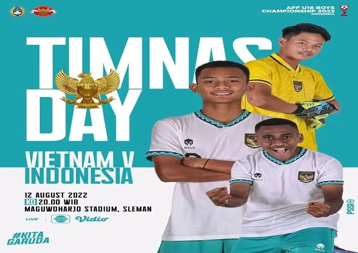 Link Nonton Live Streaming Final AFF U-16 Indonesia Vs Vietnam Tanggal 12 Agustus 2022 Pukul 20.00 WIB Jangan Kelewatan