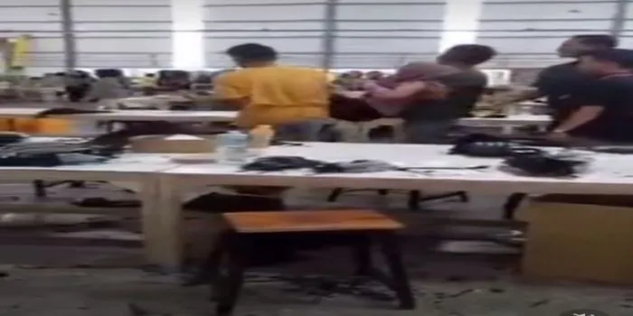 video kesurupan massal di sebuah pabrik di Purbalingga /tangkap layar @andreli_48