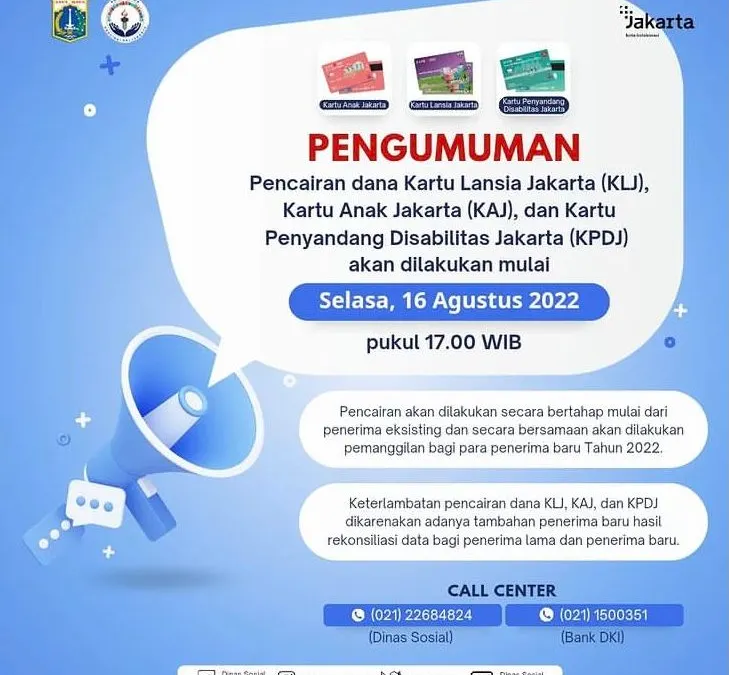 Selamat! Dinsos DKI Jakarta Kembali Cairkan KLJ, KAJ, dan KPDJ Hari Ini, Simak Pengumumannya dalam Artikel ini! / instragram dinsosdkijakarta