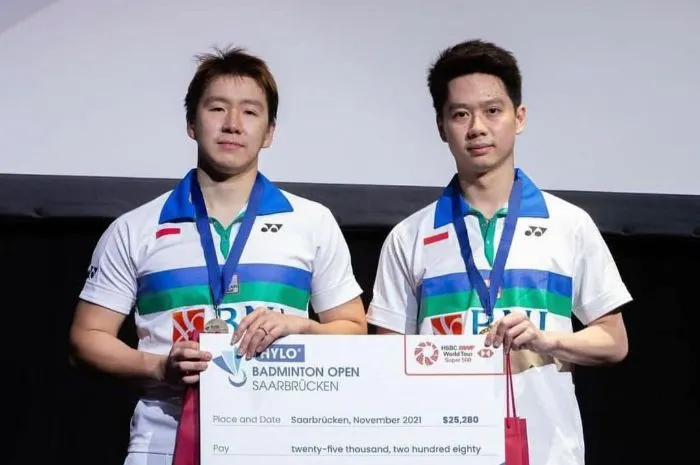 Ilustrasi, pasangan The Minions Marcus dan Kevin siap tampil di Denmark Open 2022.