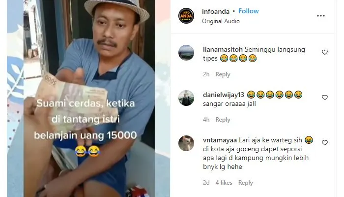 Suami ditantang istri belanja ke pasar