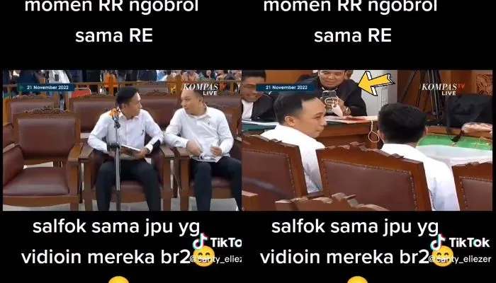 Bharada E dan Bripka RR Ngobrol Sambil Tersenyum di Ruang Sidang , Momen JPU Rekam Aksi Keduanya Bikin Salfok