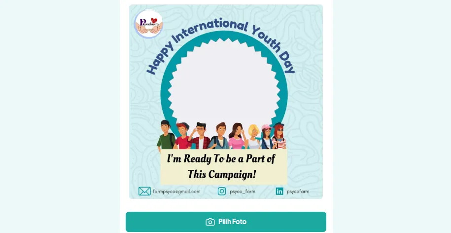 Link download twibbon Hari Remaja Internasional pada 12 Agustus 2022.