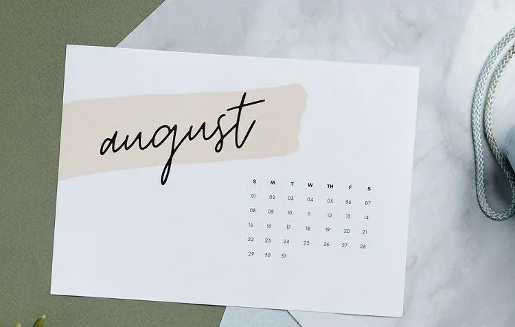 Ilustrasi kalender Agustus